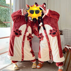 Cute Dinosaur Hooded Plush Onesie Pajamas Loose Thick Winter Warm Sleepwear Animal Cosplay Costume Outfits
