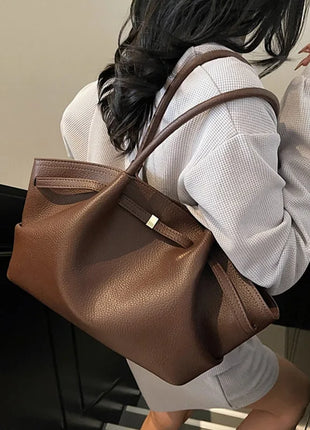 Nuove Borse a Spalla di Lusso 2026 con Motivo Lychee, in Pelle PU Tinta Unita, Borse da Donna di Grande Capacità, Borsa Tote da Viaggio