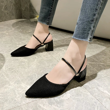 Stylish Casual Women's Sandals 2026 Comfortable Versatile Elegant with Mid-Heel Wear-Resistant Summer Style