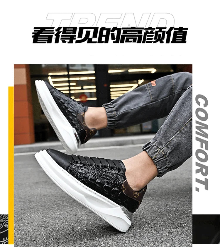 Leather Shoes Men's Skateboard Cricket for Men Sports Running Sneakers Male Luxury Designer Flats Platform