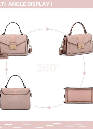 Elegante borsa da donna KONO in similpelle PVC, tracolla rimovibile, diverse modalità di trasporto, dimensioni compatte 22×8×15 cm, perfetta per tutti i giorni e per il lavoro.