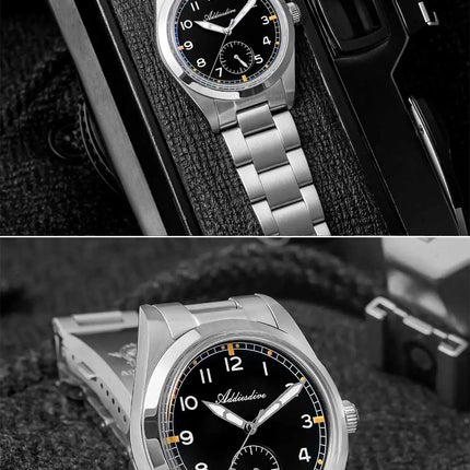ADDIESDIVE 36mm Men Quartz VH60 Watch AD2099 BGW9 Luminous Bubble Mirror Pot Cover Glass 10Bar Waterproof Stainless Steel Watch