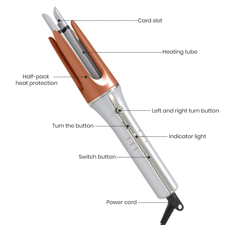 Auto Rotating Hair Curler 3 grades 33mm Silver Automatic Curling Iron  Female Hair Styling Tool Big Wave beauty salon Tool