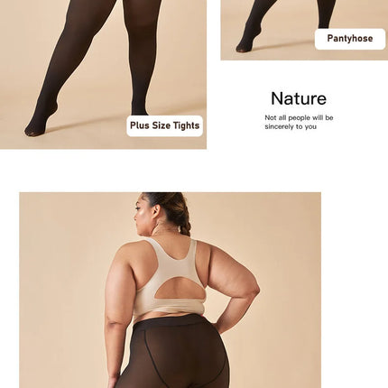 Women's Thermal Tights Fleece Lined Warm Winter High Waist Sexy Translucent Black Tights Thermal Legging Tights for Women