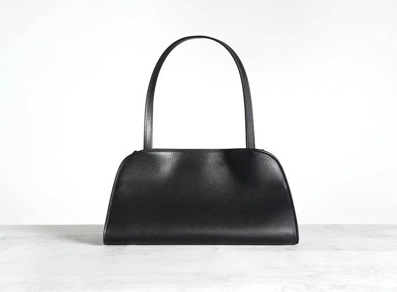 [Full Leather Inside Outside] Drinking Milk Cowhide Imported Saddle Leather Underarm Bag Single Shoulder Crossbody Bag Simple