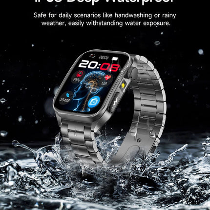 2026 Nuovo 650nm Terapia Laser Grassi nel sangue Acido urico Pressione sanguigna Smart Watch ECG + PPG Preciso Monitor di salute Smartwatch per gli uomini platinumshop
