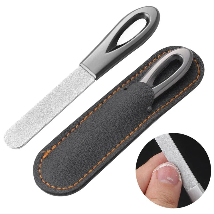 Stainless Steel Diamond Grit Nail File for Hard Thick Nails Durable Hypoallergenic Manicure Pedicure Tool Reusable Finger Toe Ca 2026