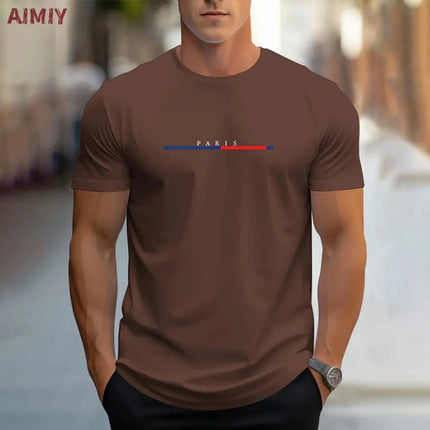 T-shirt da uomo casual sportiva oversize ampia più abbigliamento con stampa Milano comoda maglietta da shopping girocollo a maniche corte