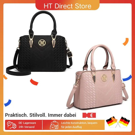 Borsa da donna Miss Lulu, borsa con manico medio modello litchi, borsa a tracolla elegante in maglia di alta qualità