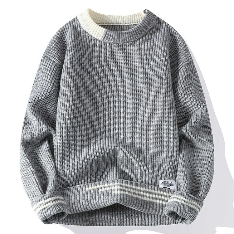 Legible Autumn and Winter Casual Sweaters Men Round Neck Collar Knitted Pullovers Male Loose Sweater Man