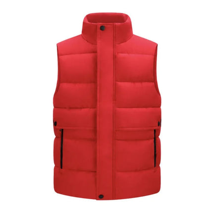 Winter High-density T400 Small-interval Warm Cotton-padded Vest Double Front Flap with Snap Buttons and Zippers