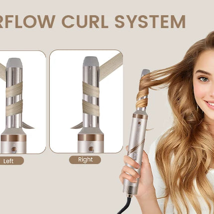Hatteker Hair Dryer Styler Multi-Function Hot Air Brush Straight/Curly Foldable Blow Combo for Women Travel Lightweight