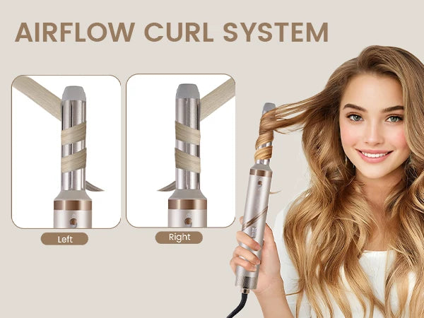 Hatteker Hair Dryer Styler Multi-Function Hot Air Brush Straight/Curly Foldable Blow Combo for Women Travel Lightweight