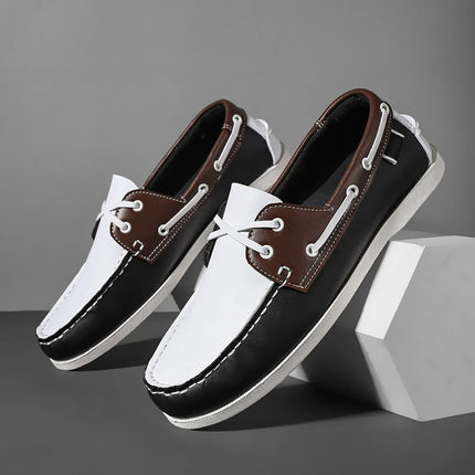 Scarpe mocassini da uomo alla moda con punta a grembiule, comode antiscivolo per passeggiate all'aperto, viaggi, primavera ed estate