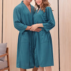Accappatoio trasparente waffle uomo donna estate abito sottile doccia vestaglia scozzese lunghezza a