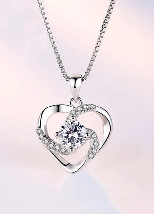 Collana in Argento Sterling 925 con Zircone Scintillante, Catena per Clavicola da Donna, Gioielli da Matrimonio Placcati in Oro 18k PlatiNum