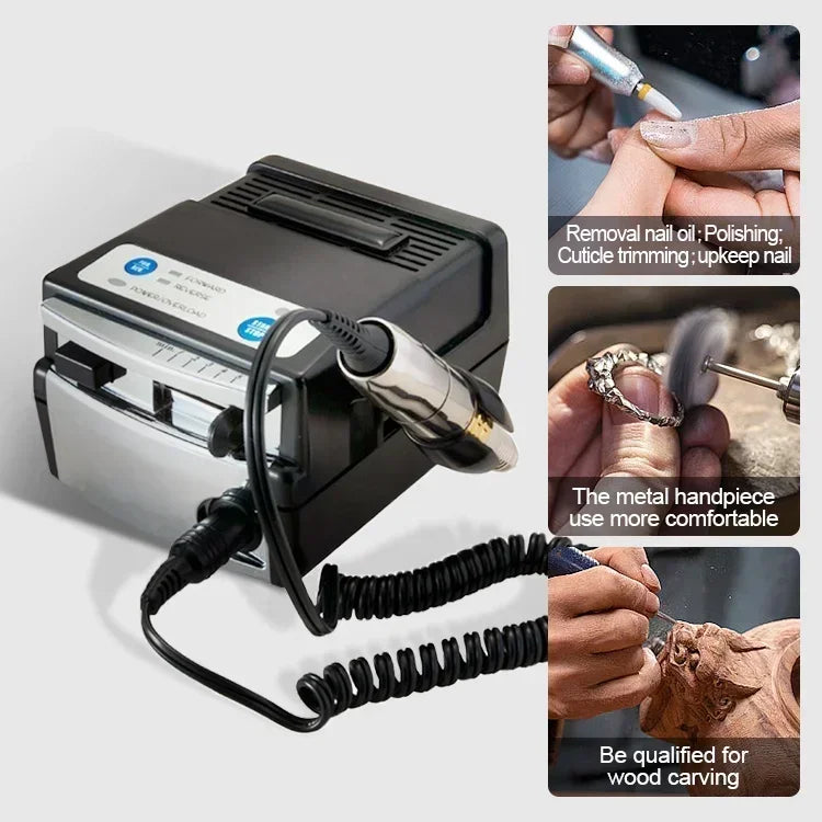 Nail Drill Pullyon UP200-G5 OEM Japan Micromotor G5 Handpiece 35000RPM Electric File Low Noise Low Vibration Acrylic Gel Polishing Machine Manicure Pedicure Sander Salon Equipment