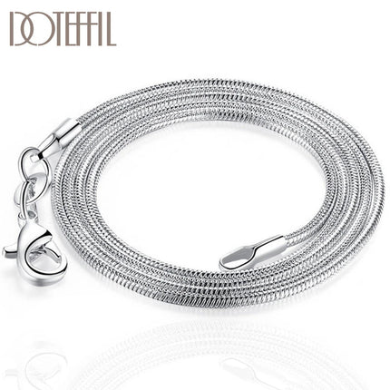 DOTEFFIL 925 Sterling Silver 5/10pcs/Lot 16/18/20/22/24/26/28/30 Inch 1.2mm Snake Chain Necklace For Woman Man Fashion Jewelry PlatiNum