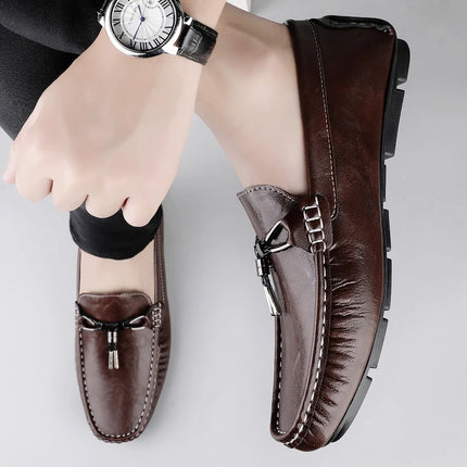 Scarpe Casual da Uomo in Vera Pelle, Mocassini di Lusso Traspiranti, Slip-on, Scarpe da Guida, Calzature Business