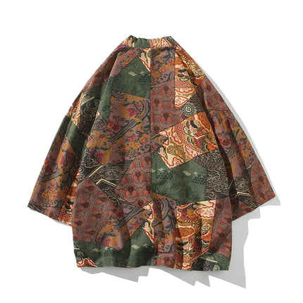 Camicie Uomo Yukata Cosplay Kimono Giapponese Retrò, Camicie Etniche Stampate da Uomo, Camicie in Lino Moda Donna, Blusa Oversize Haori