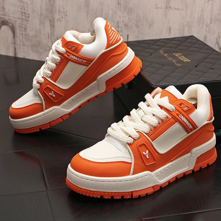 New Men White Red Breathable Pattern All Match Brand Shoes Causal Flats Loafers Sports Walking Sneakers Zapatos Hombre