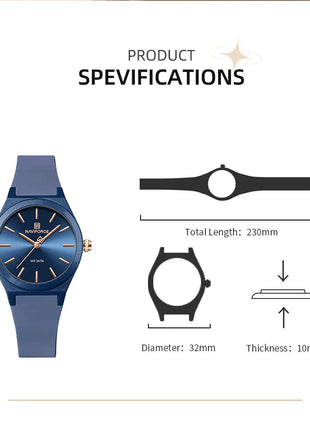 NAVIFORCE 2025 Orologi moda donna Orologio al quarzo Sport Cinturino in silicone Orologi da polso da donna Orologio semplice Regalo relogios feminino platinumshop