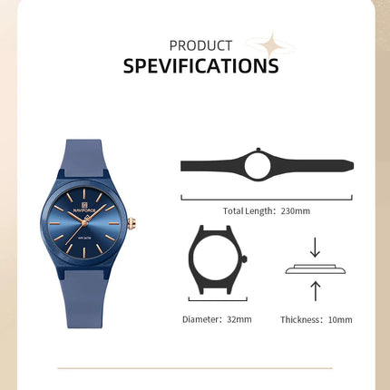 NAVIFORCE 2025 Orologi moda donna Orologio al quarzo Sport Cinturino in silicone Orologi da polso da donna Orologio semplice Regalo relogios feminino platinumshop