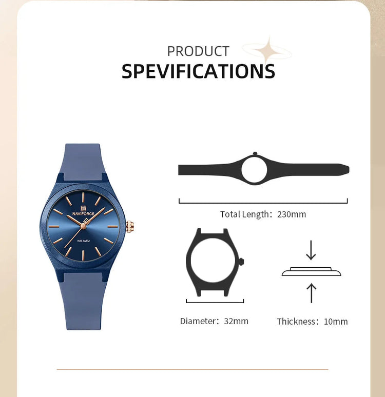 NAVIFORCE 2025 Orologi moda donna Orologio al quarzo Sport Cinturino in silicone Orologi da polso da donna Orologio semplice Regalo relogios feminino platinumshop