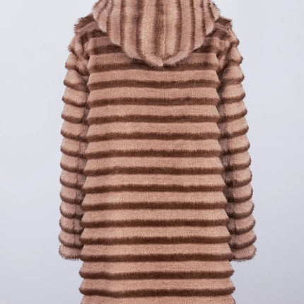 ZADORIN High Quality Winter Chinchilla Faux Fur Hooded Jacket Woman Elegant Belted Long Faux Mink Fur Coat Clothes For Woman Top