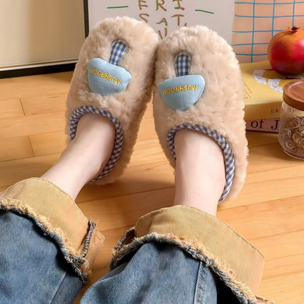 Plush Cotton Slippers Women Winter Indoor Home Shoes Anti-slip Thick Warm Cotton Shoes Cartoon Slippers Soft Comfortable Slipper