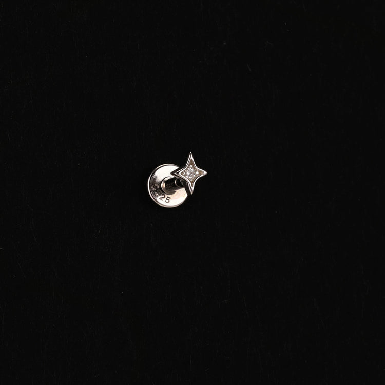 AIDE Heart Round Ball Flat Helix Piercing Earring 925 Sterling Silver Ear Studs Geometric Zircon Exquisite Trinket Studs Aretes PlatiNum