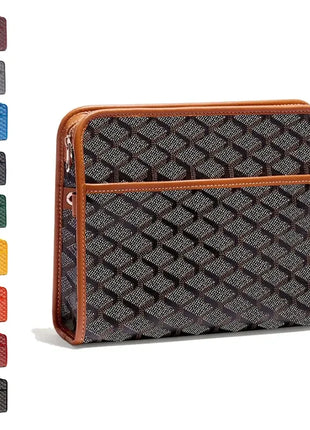 Borsa a tracolla unisex in vera pelle, borsa multifunzione da portare sotto il braccio, borsa portadocumenti portatile per viaggi d'affari