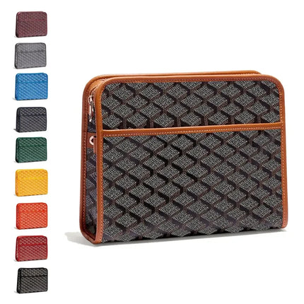 Borsa a tracolla unisex in vera pelle, borsa multifunzione da portare sotto il braccio, borsa portadocumenti portatile per viaggi d'affari