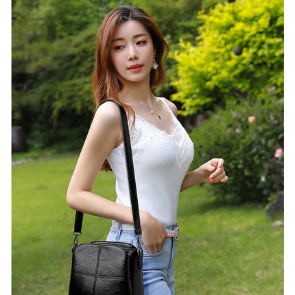 Women's Bags Retro Design Crossbody Bag Trend Quality PU Leather Bucket Shoulder Bags Small Handbags for Women PlatiNum