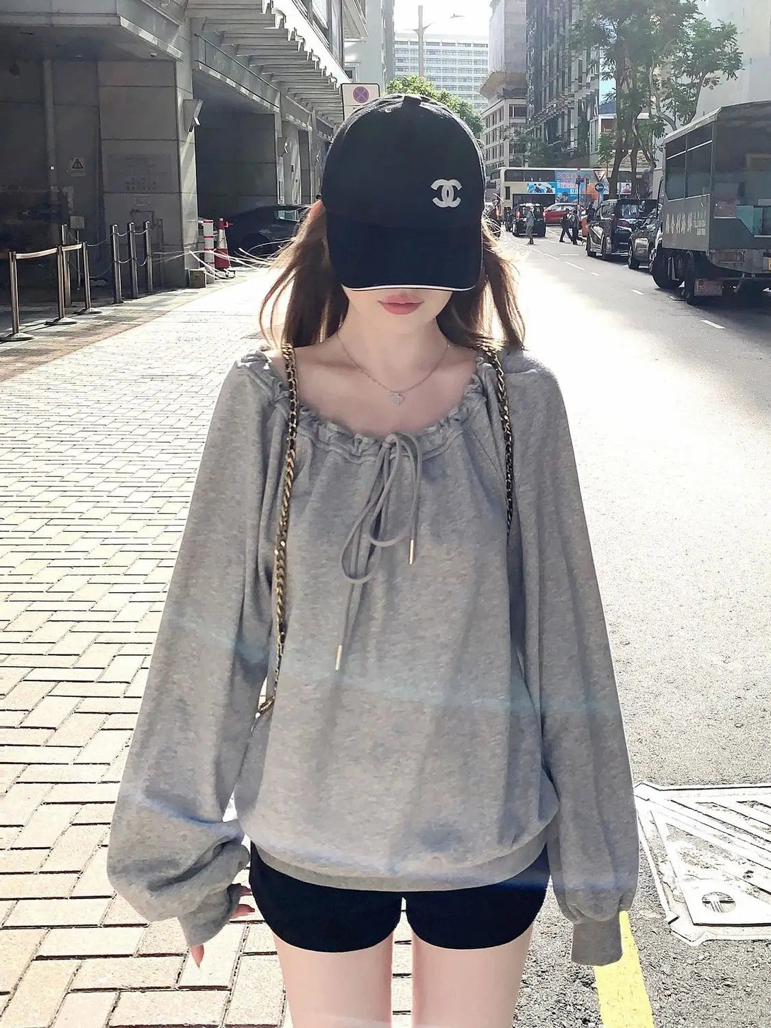 Bandage Pleated Solid Lazy Style Hoodies Sweatshirts Spring Autumn Long Sleeve Loose Fashion Tops Korean Casual Women Clothing