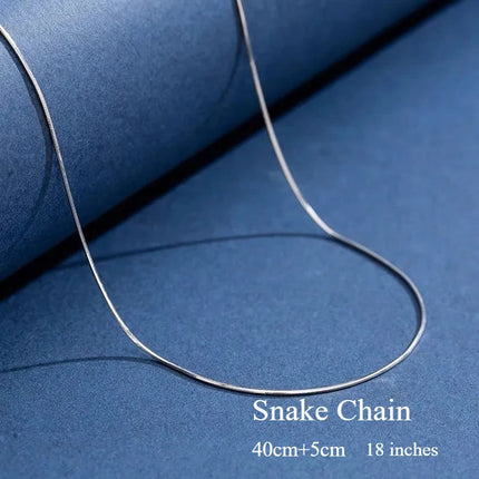 925 Sterling Silver 1.1mm Thin Rolo Chain, Water Wave Chain, Necklaces for Women Fashion Jewelry DIY Matching Wholesale PlatiNum
