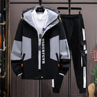 Autumn Casual Men Sets Two Pieces Fashion Korean Trend Hooded Jacket + Pants Spring Baseball Uniform Suit Man Outfit
