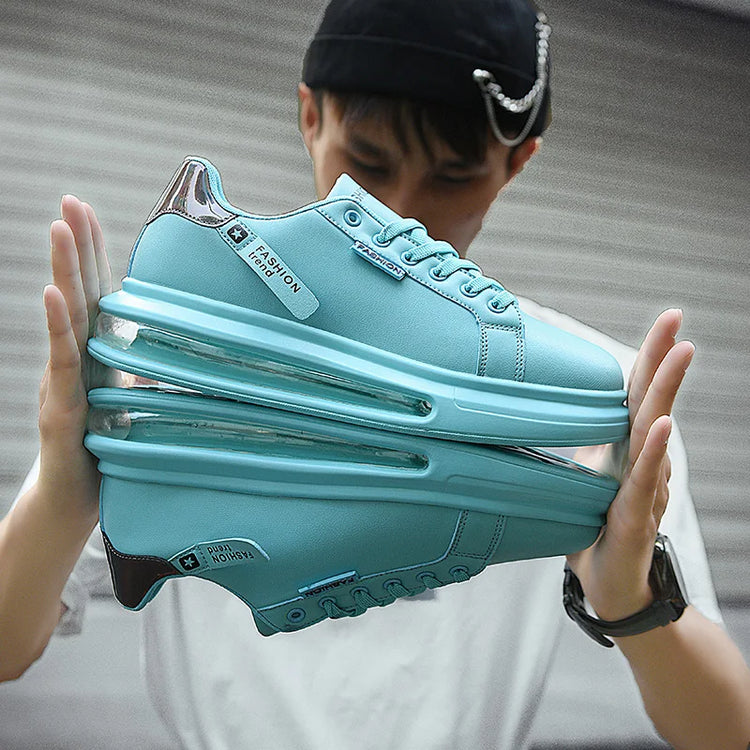 Men's Platform Sneakers Solid Design Sports Running Tennis Sneakers Lace Up Walking Trainers Shoes Casual Outdoor Shoes 39-44