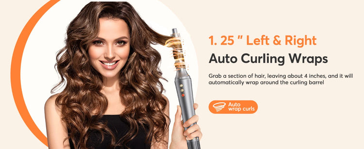 Bopcal 5 In 1 Hair Dryer Hot Air Comb Electric Hair Curling Iron 1200W High Speed Blower Multifunctional Styling Tools Hairdryer