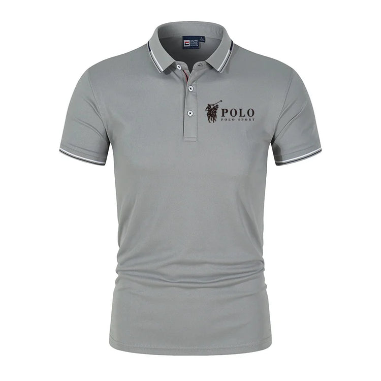 Polo estiva premium da uomo, ad asciugatura rapida, traspirante, casual, moda business, sportiva, a maniche corte, abbigliamento da uomo