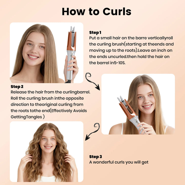 Auto Rotating Hair Curler 3 grades 33mm Silver Automatic Curling Iron  Female Hair Styling Tool Big Wave beauty salon Tool