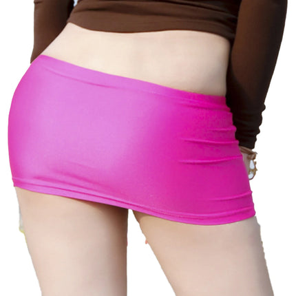 Minigonna da donna a vita bassa Tinta unita Cintura elastica Lingerie Minigonna aderente Gonna ultra trasparente Gonna da spiaggia Abbigliamento da notte