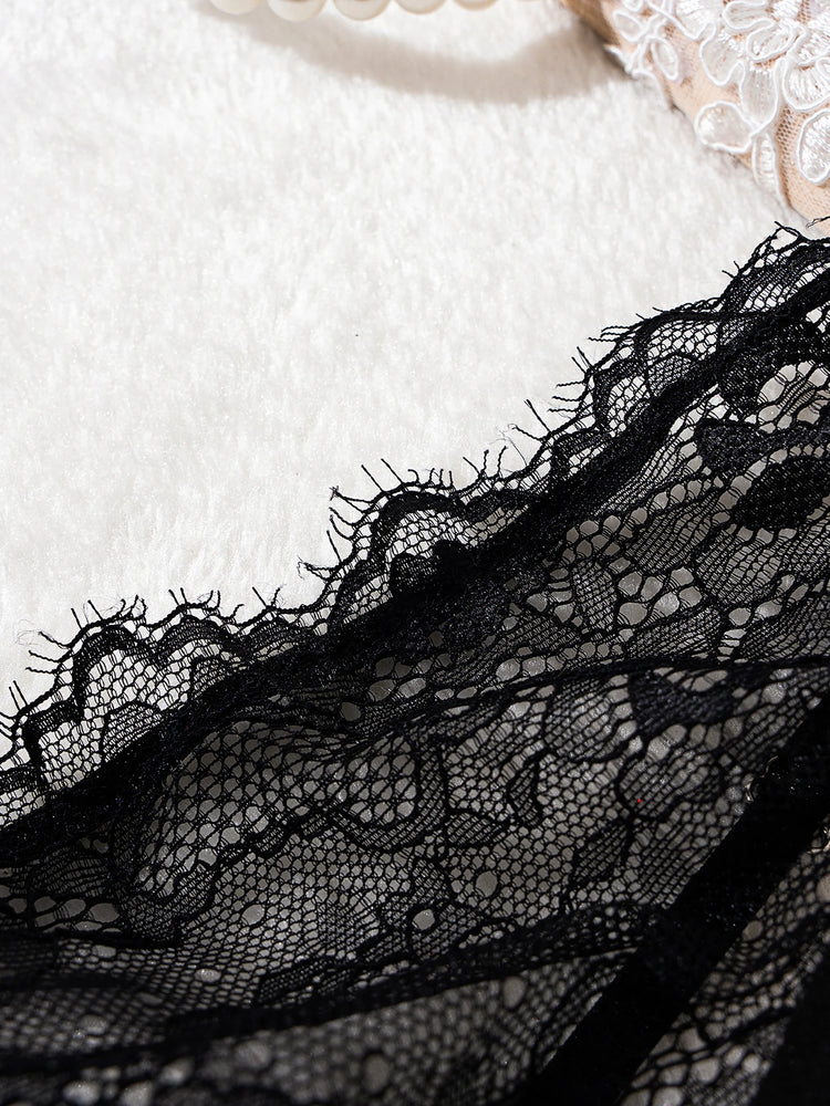 Lingerie sexy nera trasparente, camicia da notte in pizzo da donna, camicia da notte sexy senza maniche da donna con tessuto a rete, scollo a V.lingerie