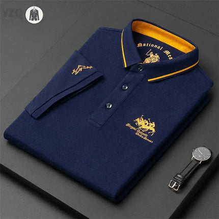 Men's Embroidered Short Sleeve Polo Shirt Casual Fashion Comfortable Summer Top