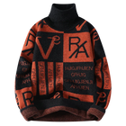 2024 Winter men's flower pattern Sweaters thick O-neck sweater men youth autumn Men's Turtle neck wool Casual Knitwear Pullover