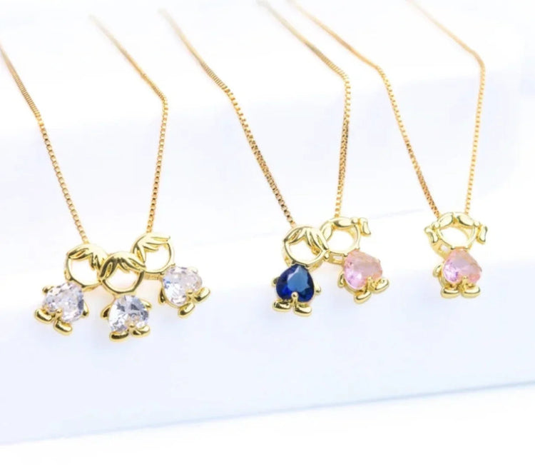 Nidin Fashion Cute Girls Boys Pendant Necklaces For Women Heart Shape Crystal Zircon Charm Clavicle Chain Jewelry Birthday Gifts PlatiNum