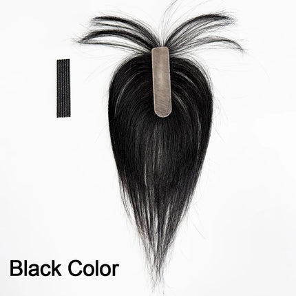 No Clip-in Real Human Hair Topper Weightless Black Air Bangs Cover Sparse Hair Seams Patches 2x9cm #3 Net Human Hair Pieces