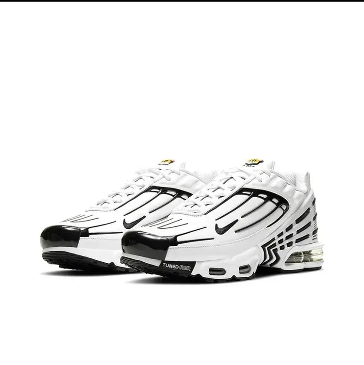 Nike Air Max Plus TN White Black Men Running Shoes Lightweight Comfortable Air Cushion Sports Sneakers