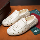 Mocassini Comodi da Uomo in Pelle, Scarpe Antiscivolo da Guida, Sandali Estivi, Zoccoli Casual con Punta Tonda, Scarpe da Lavoro Slip-on