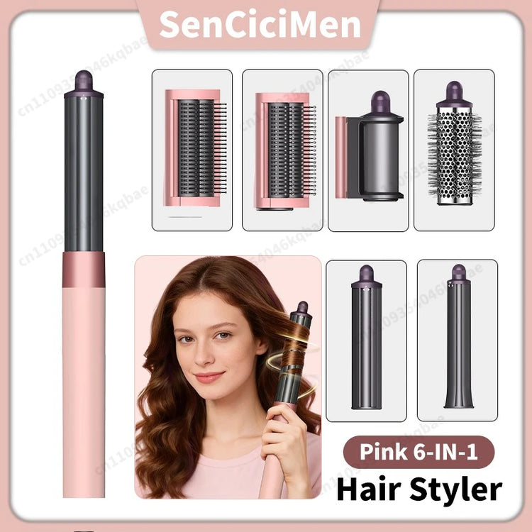 Sencicimen 6 IN 1 Multi Hair Styler Dryer Brush Negative Ion Air Styler for Auto-Wrap Curling Hair Styling Tools Hair Dryer Set